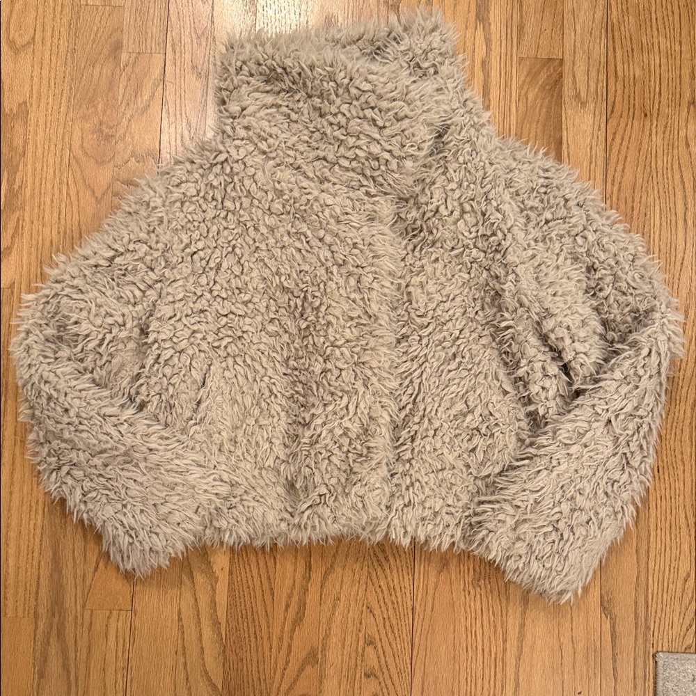 Zara Basic Outerwear Tan Sherpa Coat